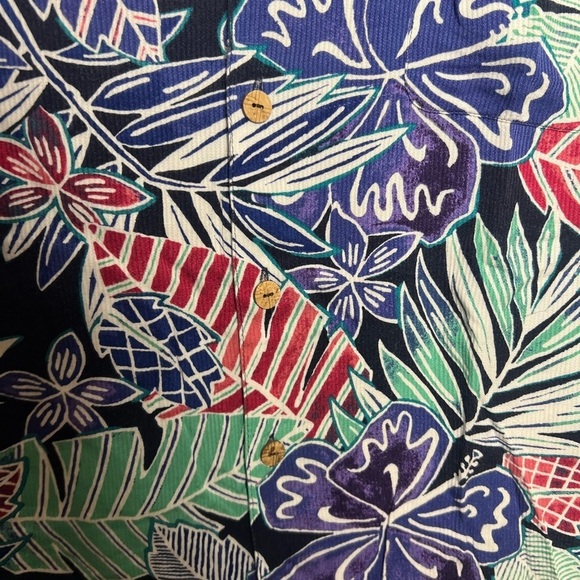 Men's Caribbean Floral Print Hawaiian Short Sleeve Top - Picture 5 of 6